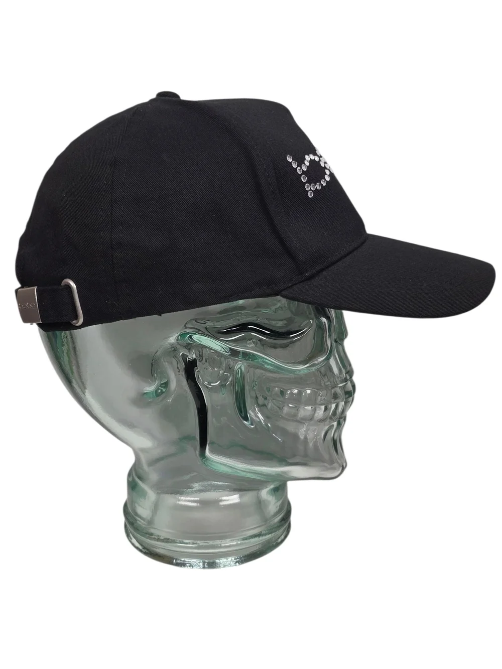 Bebe Black Baseball Cap Hat Rhinestone Crystal Logo Spellout Adjustable Y2K